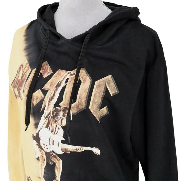 AC DC Sweatshirt Small Mens Hoodie Black Gold Stiff Upper Lip Unisex AC/DC - Picture 9 of 14